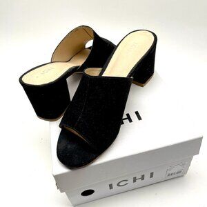 Ichi mules vegan black suede 38 us size 37 Canadian size